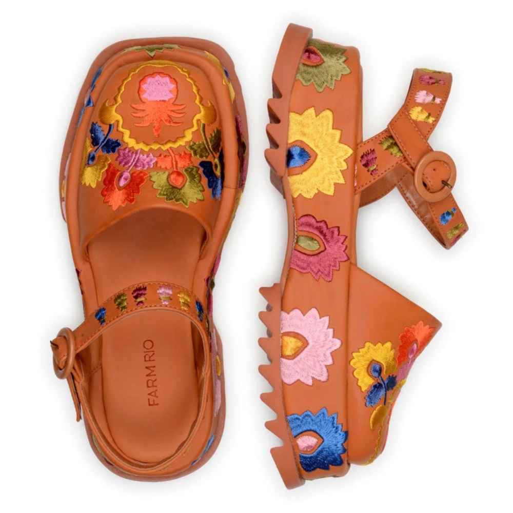 FARM RIO Antwerp Closed Toe Platform Size 9
